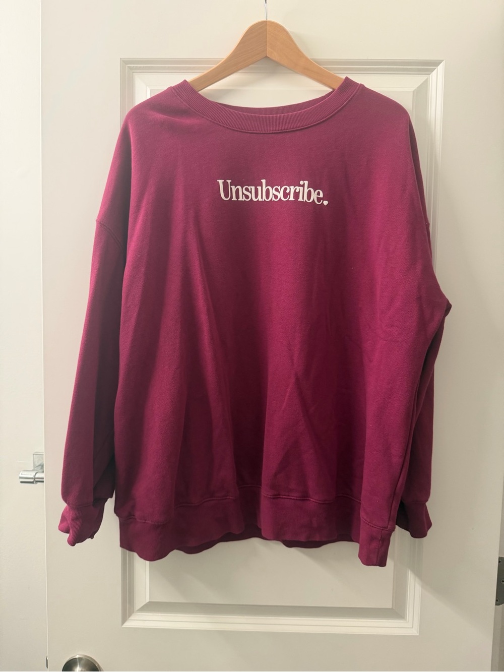 Old Navy Berry 'Unsubscribe.' Crewneck Sweatshirt